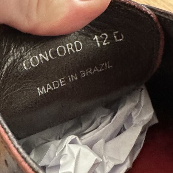 BELVEDERE Concord Men’s Brown Soft Leather Shoes Size 12 D Made in Brazil -500